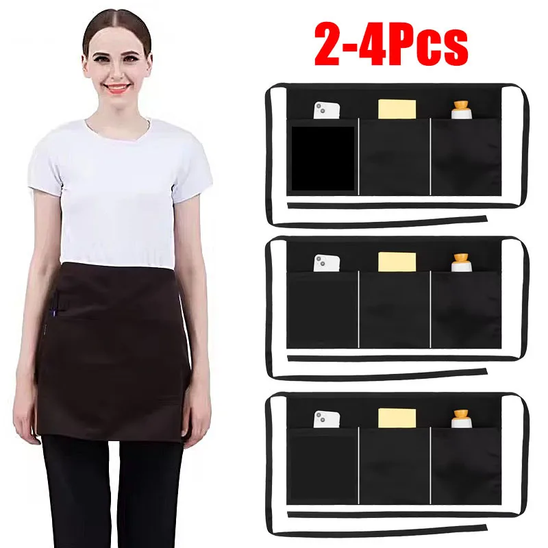 2–4 Stück Haushalts-Kochschürze, kurzer Stil, für Männer und Frauen, ölbeständig, wasserdicht, für Erwachsene, modisches Küchenzubehör Image