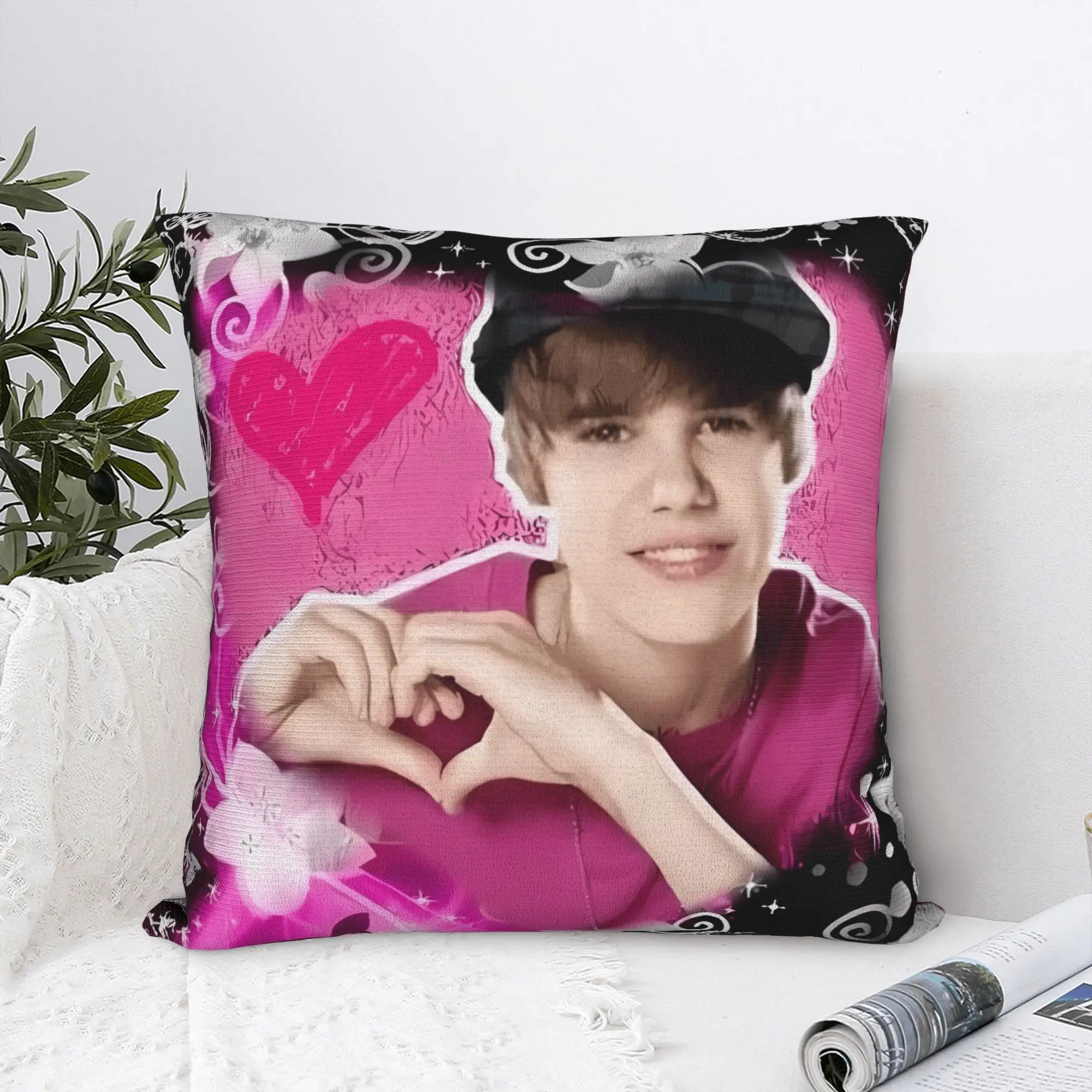 Justins Biebers Kissenbezug, grafischer Kissenbezug, neuartige Kissenbezüge für Wohnzimmer, Bett, Stuhl Image