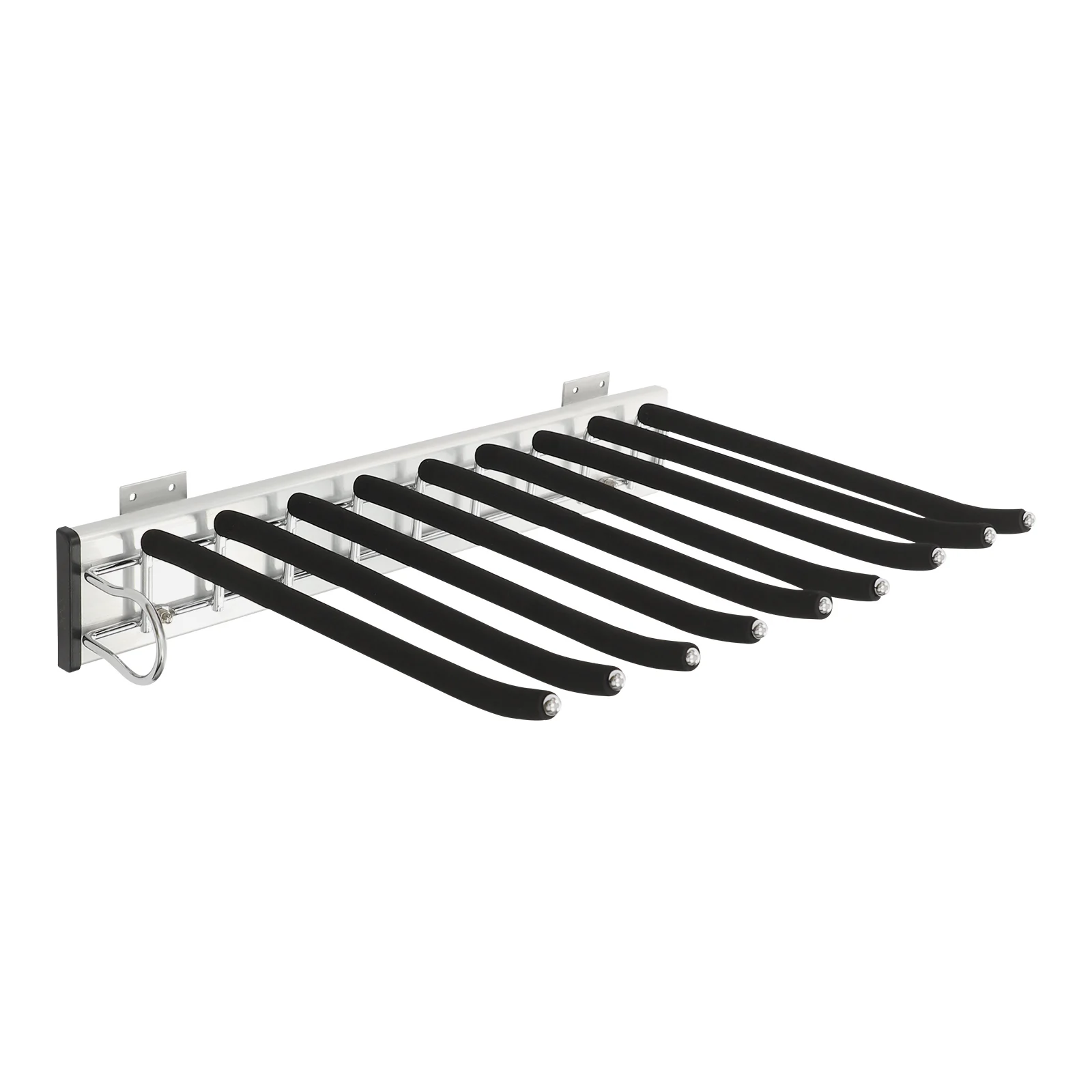 NEUESTE Ausziehbare Hosenhalterung, Schiebe-Hosenstange, seitlich montierter Hosenhalter mit 9 Stangen, Kleiderstange für Hosen und Mäntel