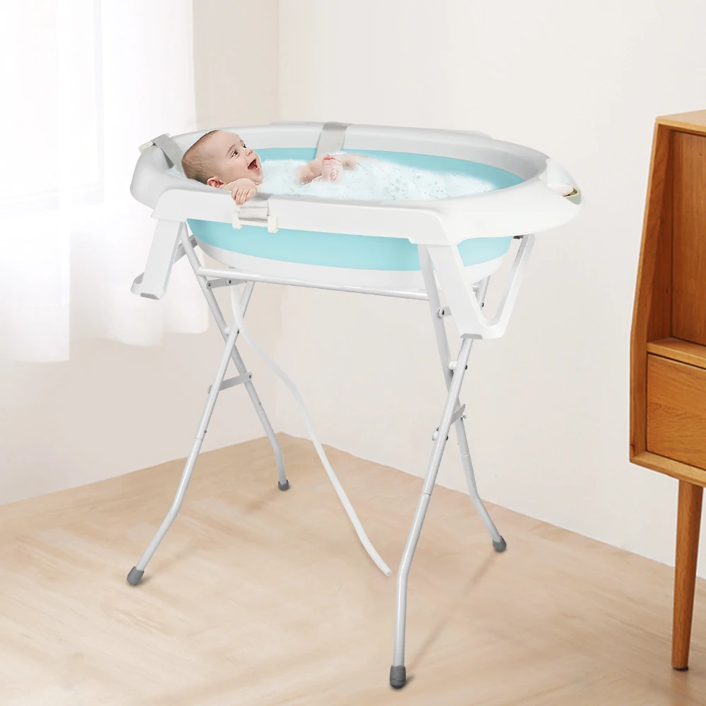 Baby-Badewanne mit Aufstehhilfe, 28 kg maximale Belastung, Grau/Rosa/Grün Image