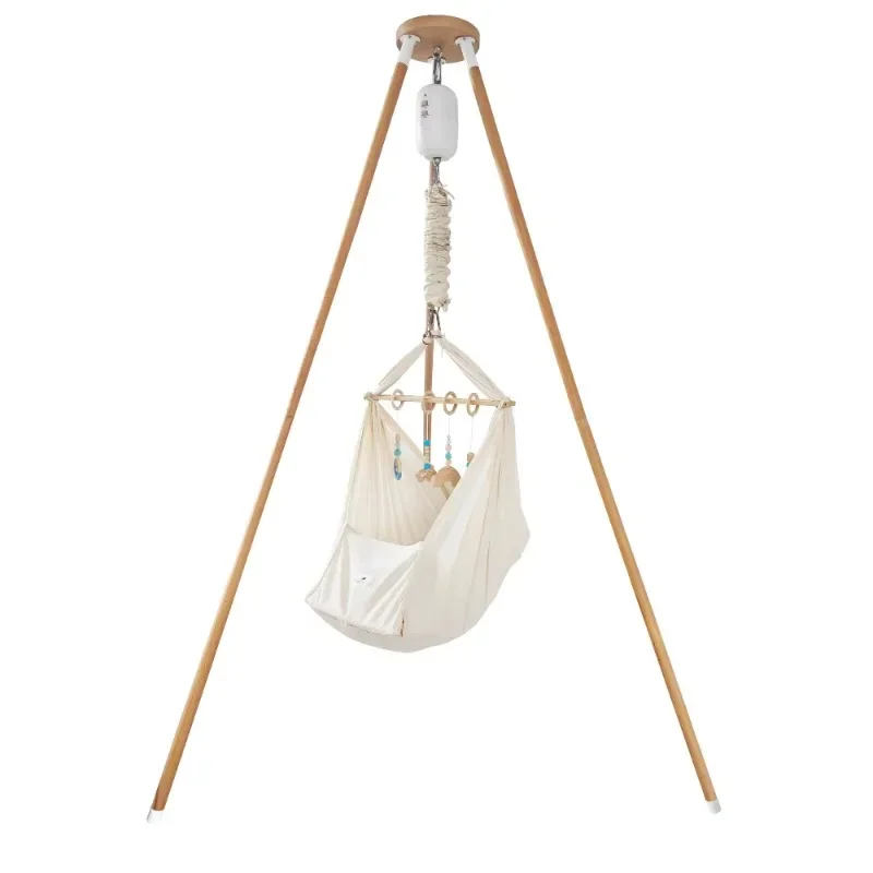 Massiver Buchen-Hängemattenständer mit Stahlverbinder für Kinderbett Baby-Hängematte mit Gestell