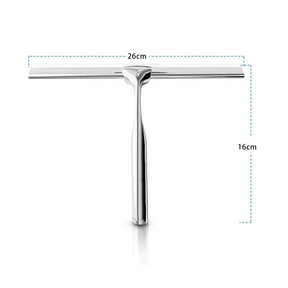 Edelstahl-Glasabzieher, multifunktionaler Duschspiegel-Abzieher, rutschfester Griff, korrosionsbeständig, für Badezimmerwerkzeug Image