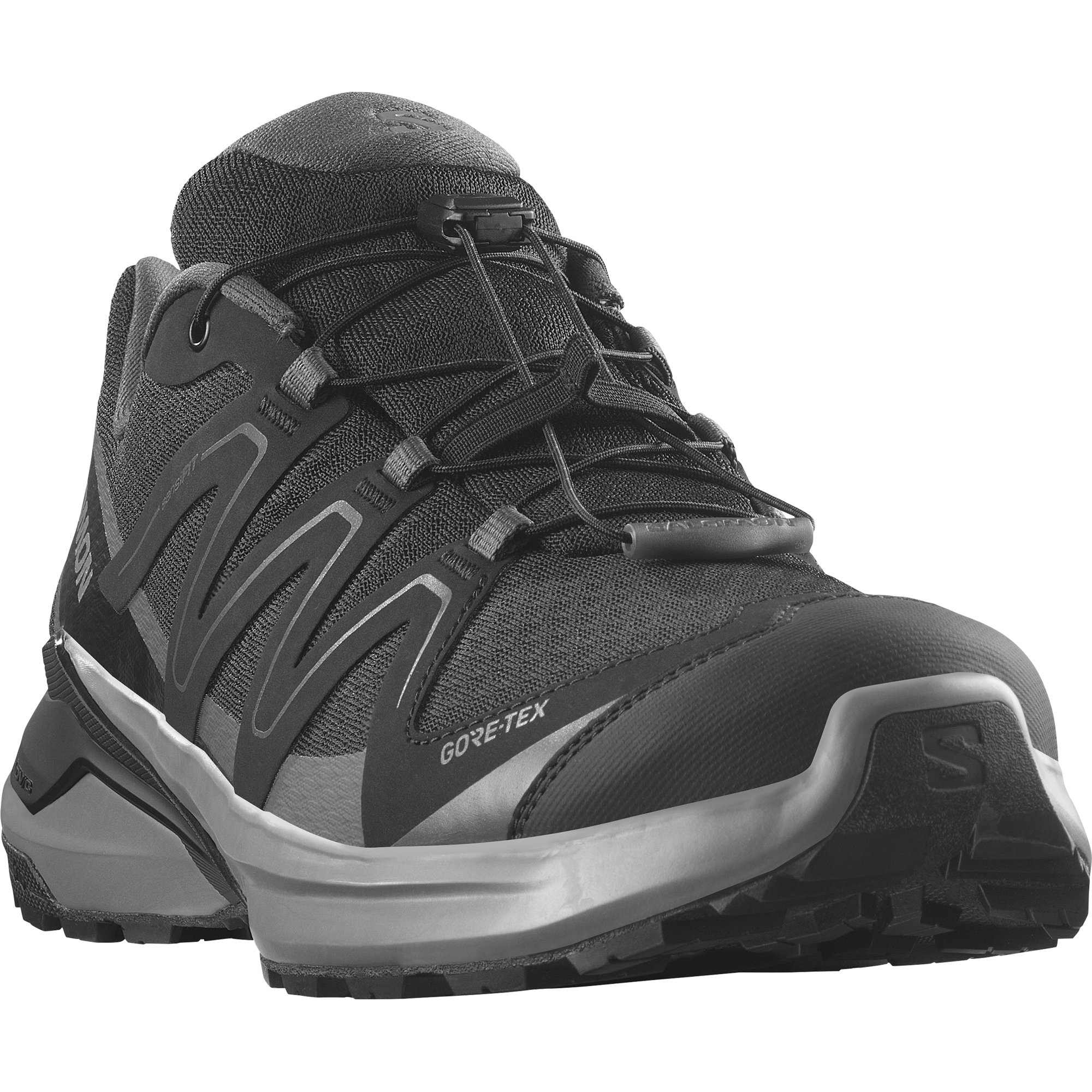 Trailrunningschuh SALOMON "EXAMOTION GORE-TEX", Damen, Gr. 45, schwarz, pewter, asphalt, Synthetik, Textil, Schuhe, wasserdicht Image