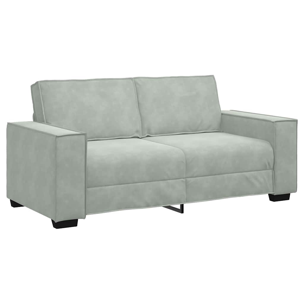 vidaXL 2-Sitzer-Sofa Hellgrau 180x78x84 cm Samt Image