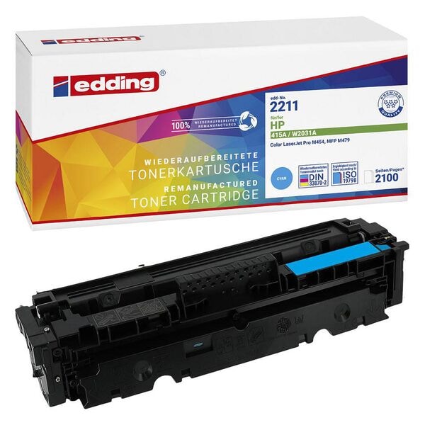 Edding Toner ersetzt HP »HP 415A« W2031A cyan blau Image