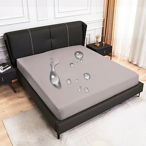 wasserdichter Matratzenschoner, maschinenwaschbar, einfarbig, urinabweisendes Bettlaken zum Schutz der Matratze Image