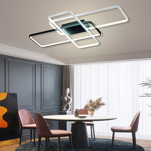 104cm LED 3-Licht lineare Einbauleuchte Aluminium geometrisches Modelliermuster 70w lackierte Oberflächen dimmbar mit Fernbedienung warmweiß kaltweiß modern schlicht Image