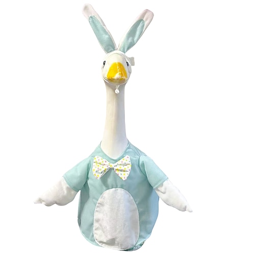 Oster-Gänse-Outfit für die Veranda, Gänsekleidung für eine 58-64 cm große Gartengansfigur, Frühlingsdeko für den Garten, nur das Outfit, Gans nicht enthalten