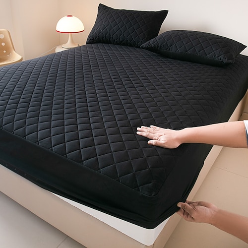 Wasserdichter Matratzenschoner, gesteppt, vollständig abdeckend, staubdichter Bettbezug, weicher und bequemer Matratzenbezug für ganzjährigen Schutz Image