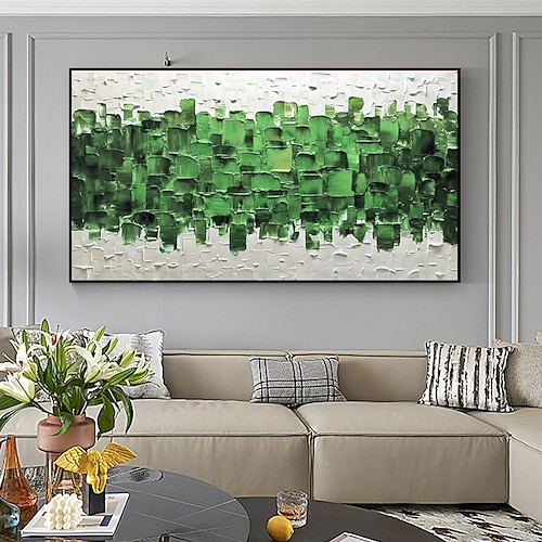 Handgefertigte, handgemalte Wandkunst, moderne abstrakte Meereslandschaft, Heimdekoration, Dekoration, gerollte Leinwand, kein Rahmen, ungedehnt Image