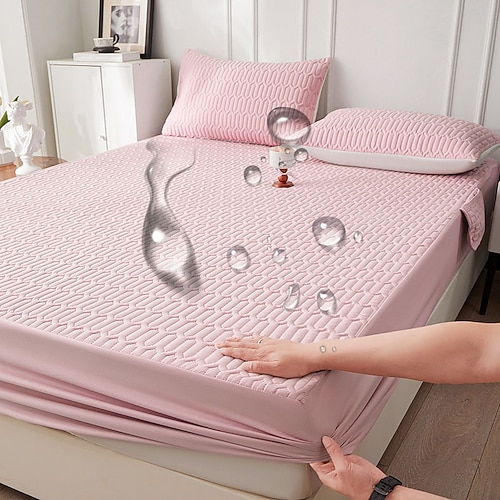 Wasserdichter Matratzenschoner, gesteppter, verdickter Einzelbettbezug, wasserdichter Urinschutz für Matratzen Image