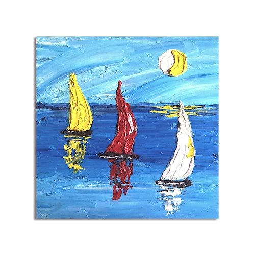 Hang-Ölgemälde Handgemalte Quadratisch Abstrakt Stillleben Modern Fügen Innenrahmen Image