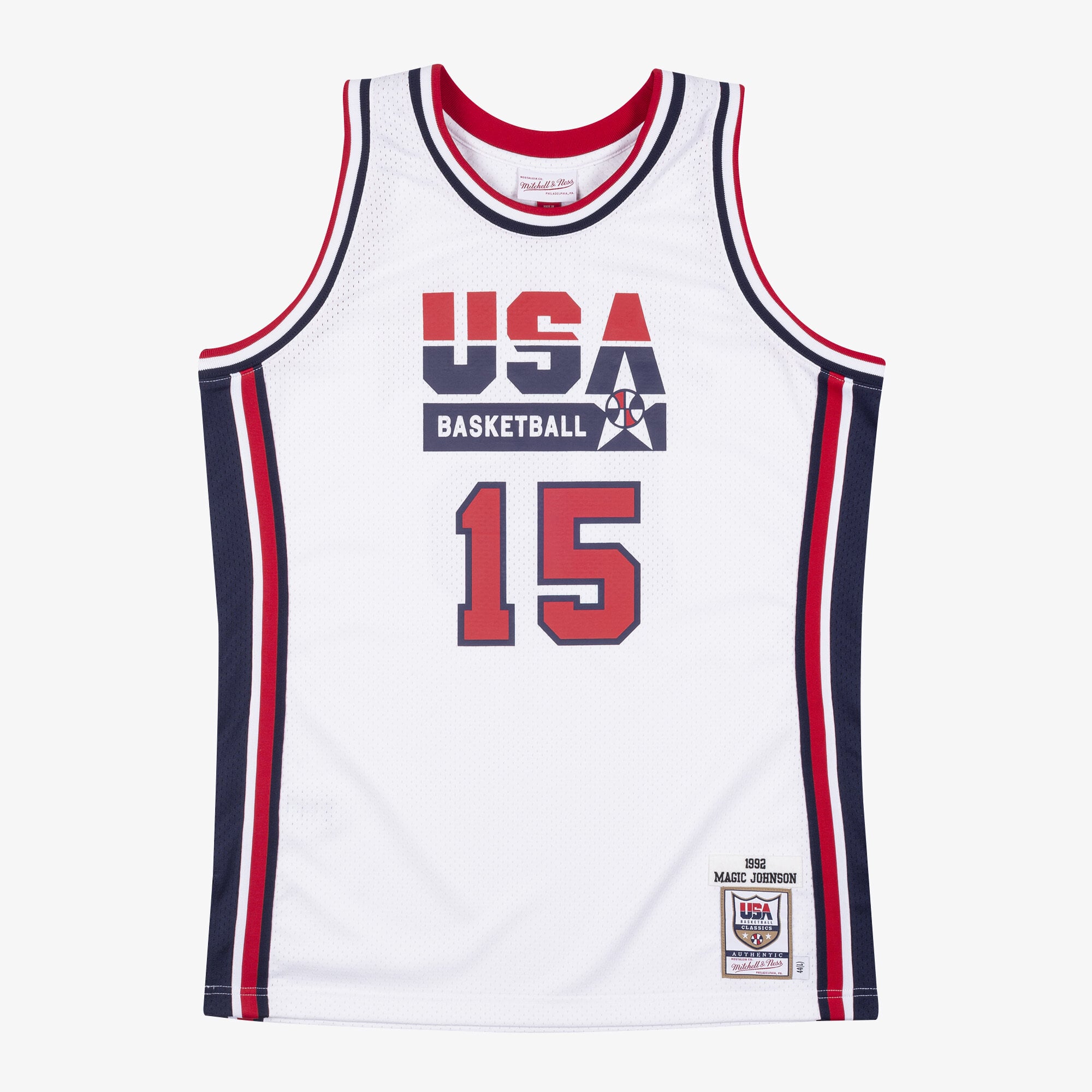 Maillot Authentic USA Basketball 1992 Mitchell & Ness – Blanc – Magic Johnson - Homme Taille: S