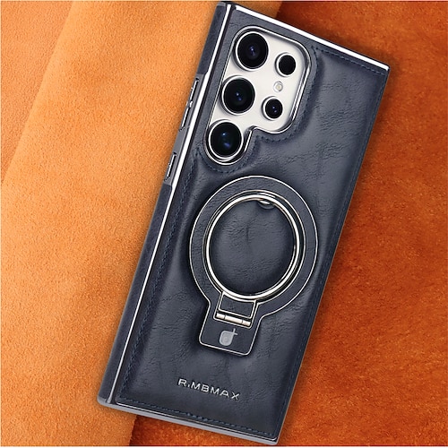 Handy Hülle Handyhüllen Für Samsung Galaxy S26 Ultra Plus S25 S24 S23 Ultra Plus Rückseite Mit Ständer Magnetisch Stoßfest Retro TPU PU-Leder Image