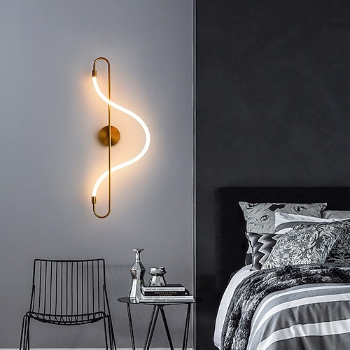 Lightinthebox LED-Wandleuchte, warmweißes Kieselgel, 32 Zoll, Wandleuchte, geeignet für Schlafzimmer, Wohnzimmer, Badezimmer, Flur, 110–240 V Image