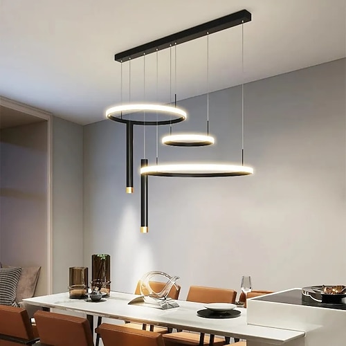 85-cm-Cluster-Design-Pendelleuchte LED-Nordic-Luxus-Quadrat-Rund-Kreativ-Restaurant-Bar-moderner Kronleuchter Image