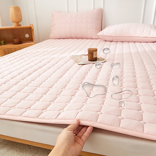 Wasserdichter, gesteppter Matratzenschoner für Schlafzimmer und Studentenwohnheim, weiche, rutschfeste Matratzenauflage, Schutz für Bett und Matratze Image