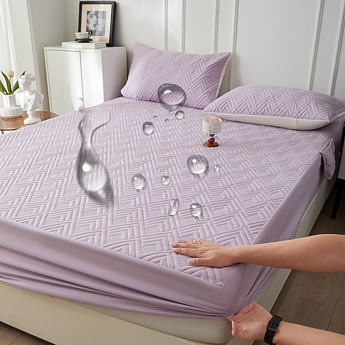 Wasserdichter Matratzenschoner, gesteppter, verdickter Einzelbettbezug, wasserdichter Urinschutz für Matratzen Image
