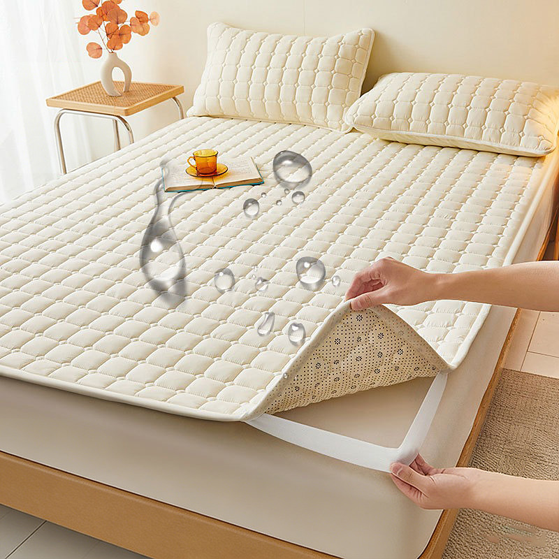 Waterproof Quilted Mattress Protector for Home Bedroom Dormitory, Soft Non-Slip Mattress Pad, Bedding Protection for Bed and Mattress