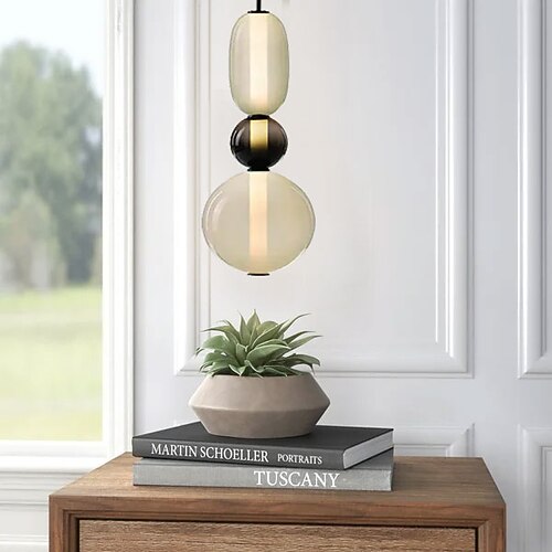 led pendelleuchte glas modernes insellicht nachttischleuchte 16 cm single design nordic style 220-240v 110-120v Image