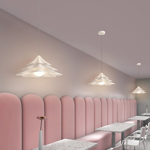 LED-Pendelleuchte 30cm nordisch minimalistisch weiße Muschel-Pendelleuchte kreative Muschel-Lampenschirm Wohnzimmer dekorativer Kronleuchter Schlafzimmer warme kleine Pendelleuchte Image