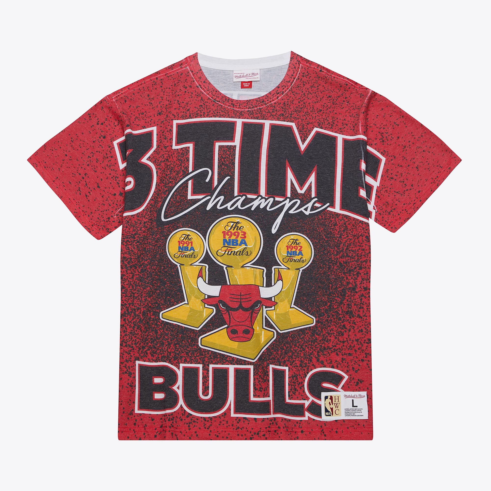 T-shirt sublimé Mitchell & Ness Champ City des Chicago Bulls - Homme Taille: S