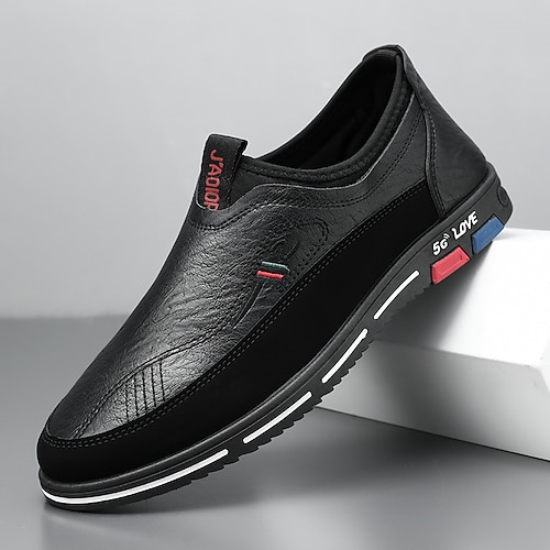 Schwarze Herren-Sneaker aus Kunstleder – perfekt für Freizeit, Wochenendausflüge und stilvollen Komfort. Image