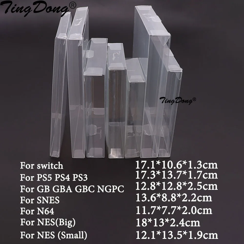 1PC Transparent Klar Patrone Schutzhülle Abdeckung Für GB GBA GBC SNES N64 NES NGPC Schalter Schutz Box Für PS5 PS4 PS3 PS2 Image