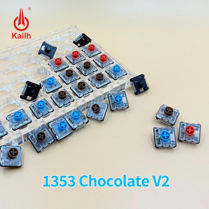 Kailh Choc V2 Low-Profile-Schalter 1353 Chocolate V2 Mechanische Tastaturschalter Benutzerdefinierte DIY Clicky Tactile Linear Blau Rot Braun Image