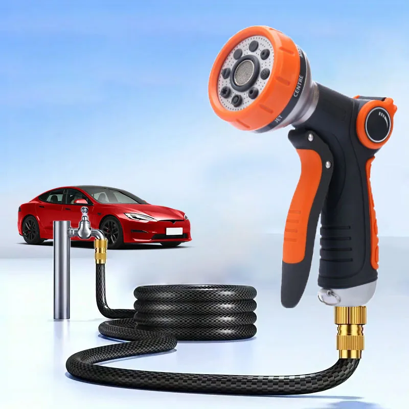 Hochdruck-Wasserpistole zum Waschen von Autos, leistungsstarkes Auto-Bürstenwerkzeug, Wohnmobil-Reinigungs-Gartenduschkopf, multifunktionales Bewässerungswerkzeug Image