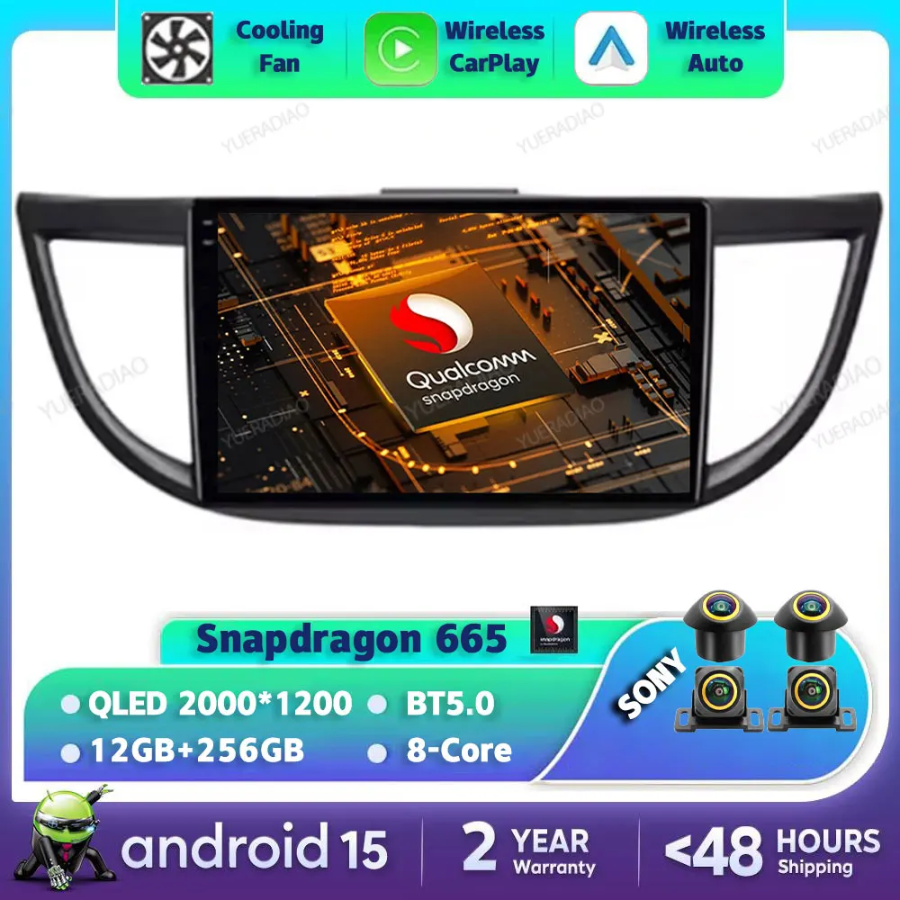 Android 15 Autoradio für Honda CRV CR-V 2012 - 2016 Multimedia-Videoplayer Carplay Auto GPS NAVI 4G WIFI Head Unit 360 Kamera Image