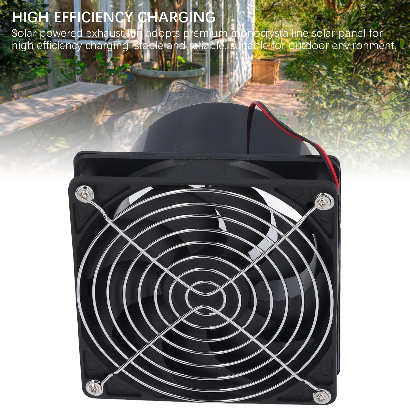 Solarpanel-Lüfter-Set, 50 W, 12 V, professioneller solarbetriebener Abluftventilator, monokristallin, effizient, einfache Installation für den Außenbereich Image