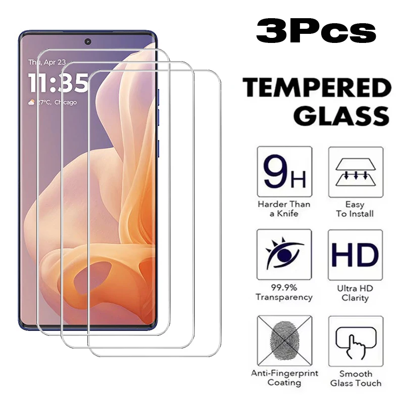 3Pcs Gehärtetem Glas Für Motorola Moto G14 G54 G84 G62 G42 G32 G82 G85 E22 G22 G52 G50 G31 g41 G71 5G Glas Screen Protector Image