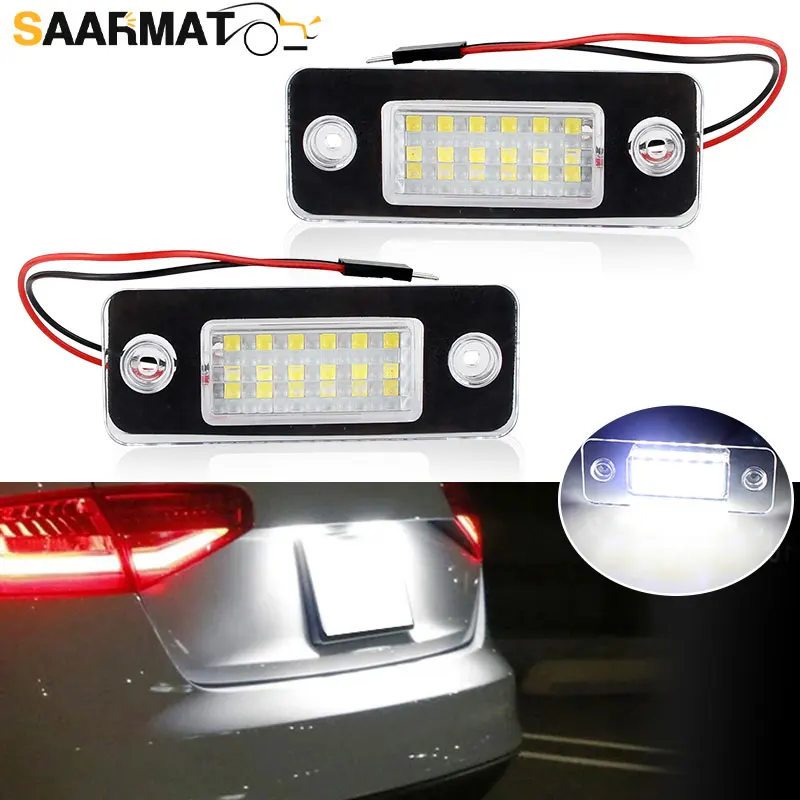 2 Stück Auto hinten weiße LED-Kennzeichenbeleuchtung Nummernlampe für Audi A8 D3 2002–2010 4E 0943021 E 40943022 Image