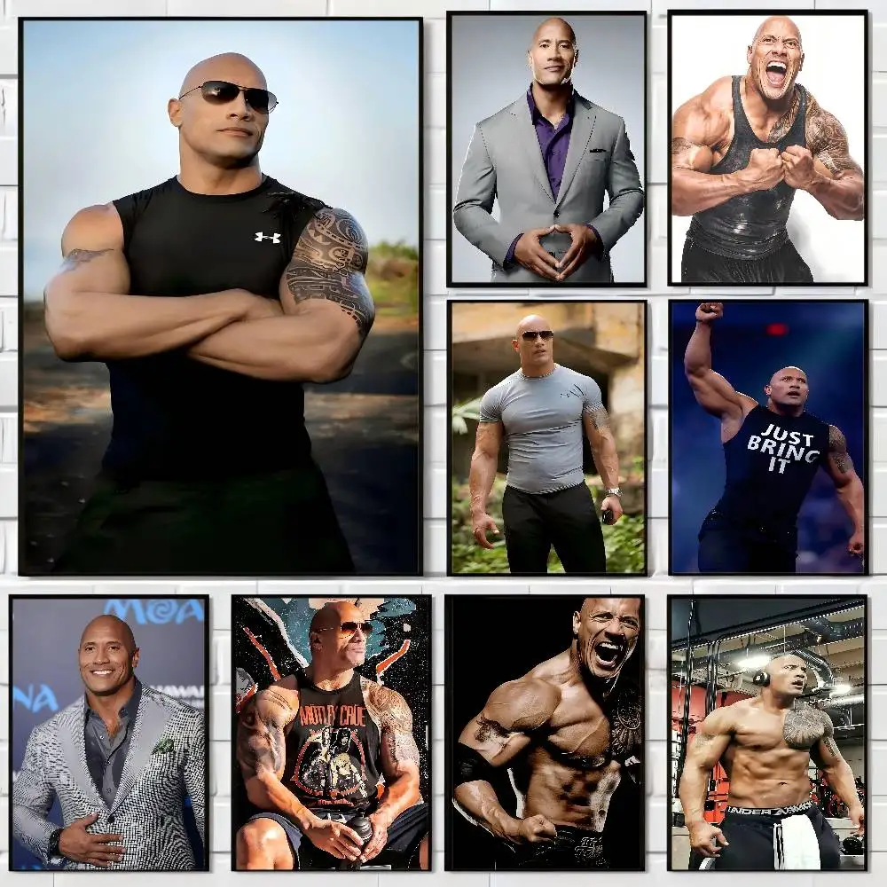 1PC T-The R-Rock D-Dwayne Johnson Anime Poster Sticky Decoracion Malerei Wand Kunst Weiß Kraft Papier wand Dekor