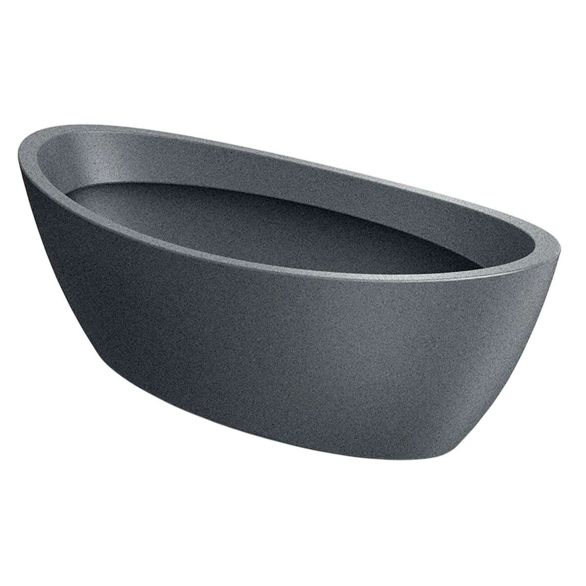 WellHome - Blumentopf aus Rotationsgeformtes Polyethylen 16L 60x28x20cm in farbe Granit - Aria Oval Image