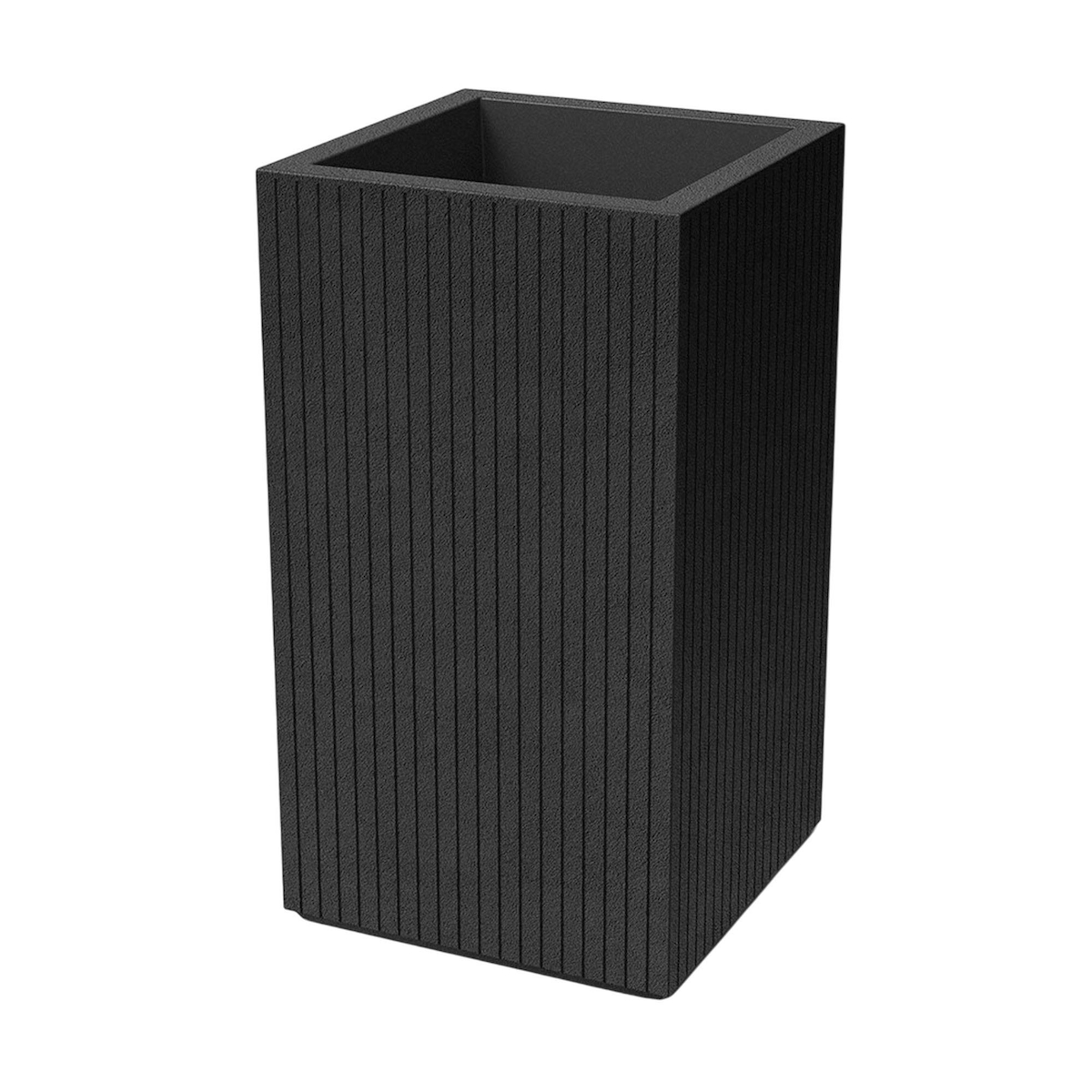 WellHome - Blumentopf aus Rotationsgeformtes Polyethylen 27L Ø40x70cm in farbe Kohle - Coro Square HIGH Image