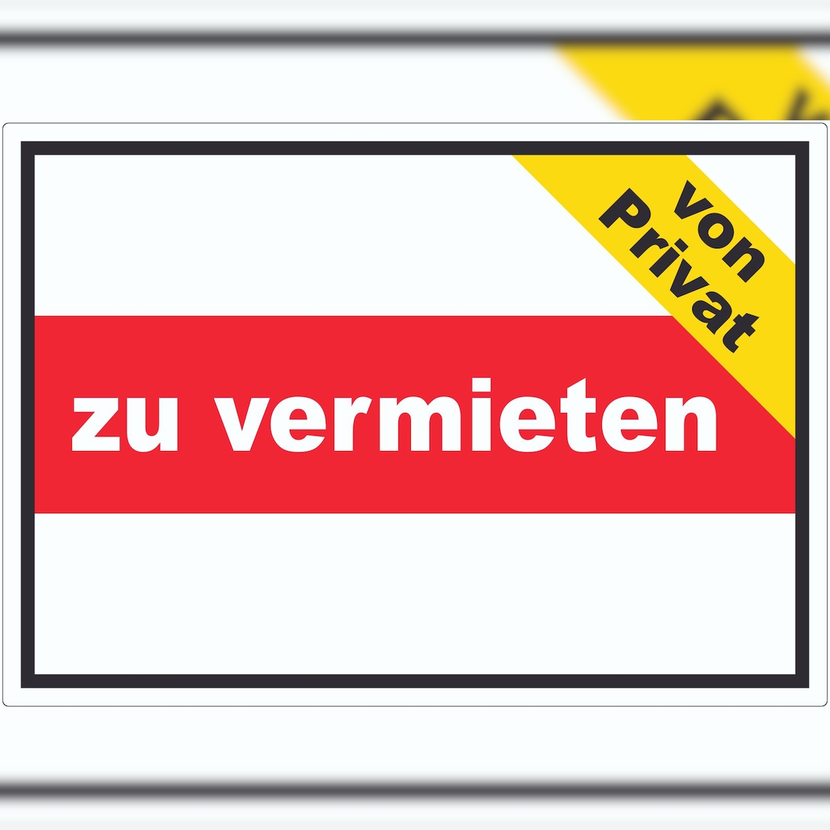 HB-Druck zu vermieten von privat Aufkleber mit Text Werbeaufkleber A8 (52x74mm)