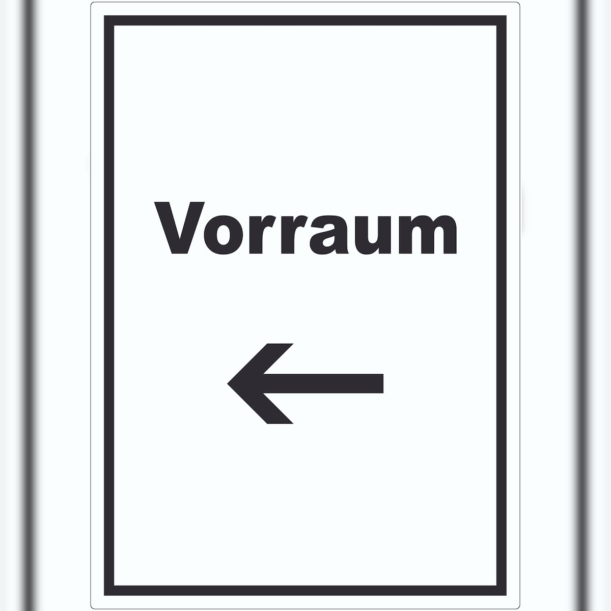 HB-Druck Vorraum Aufkleber mit Text und Richtungspfeil links Diele Vorzimmer hochkant A7 (74x105mm) Image