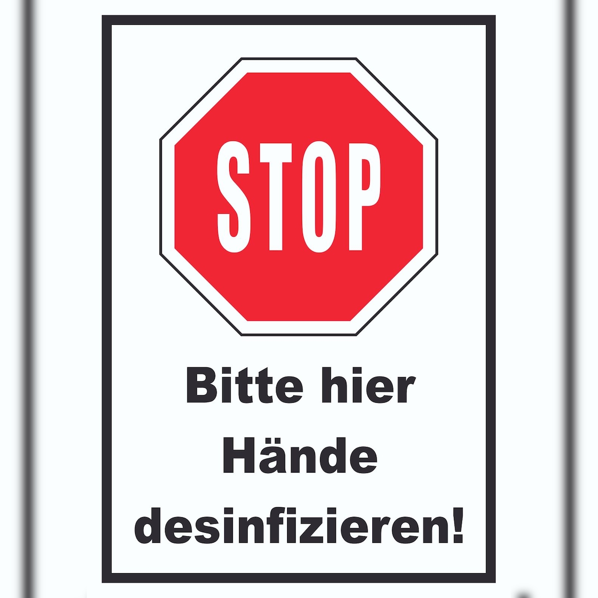 HB-Druck Bitte hier Hände desinfizieren Schild A6 (105x148mm) Image