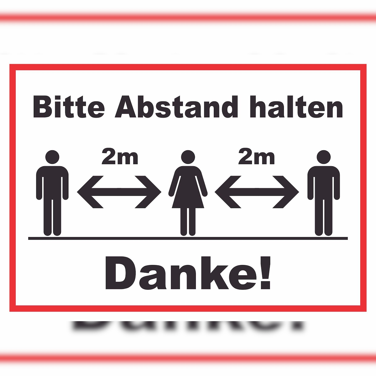 HB-Druck Bitte 2m Abstand halten Schild A0 Rückseite selbstklebend Image