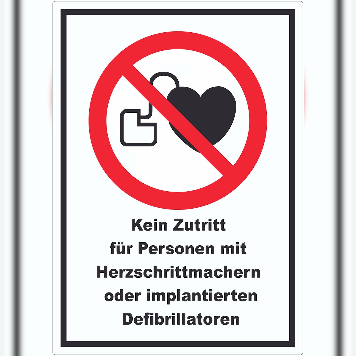 HB-Druck Kein Zutritt für Personen mit Herzschrittmachern oder implantierten Defibrillatoren Aufkleber A3 (297x420mm) Image
