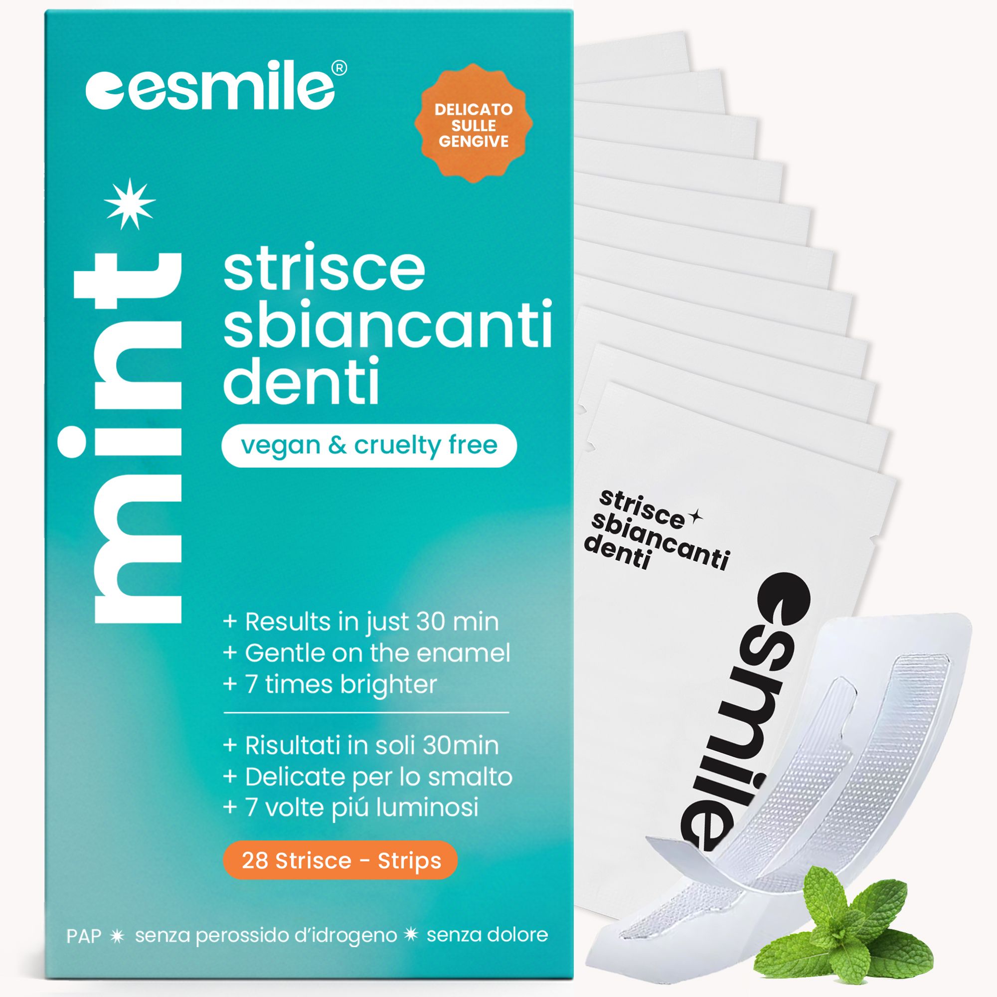 esmile - Strisce Sbiancanti Denti Menta 14 St