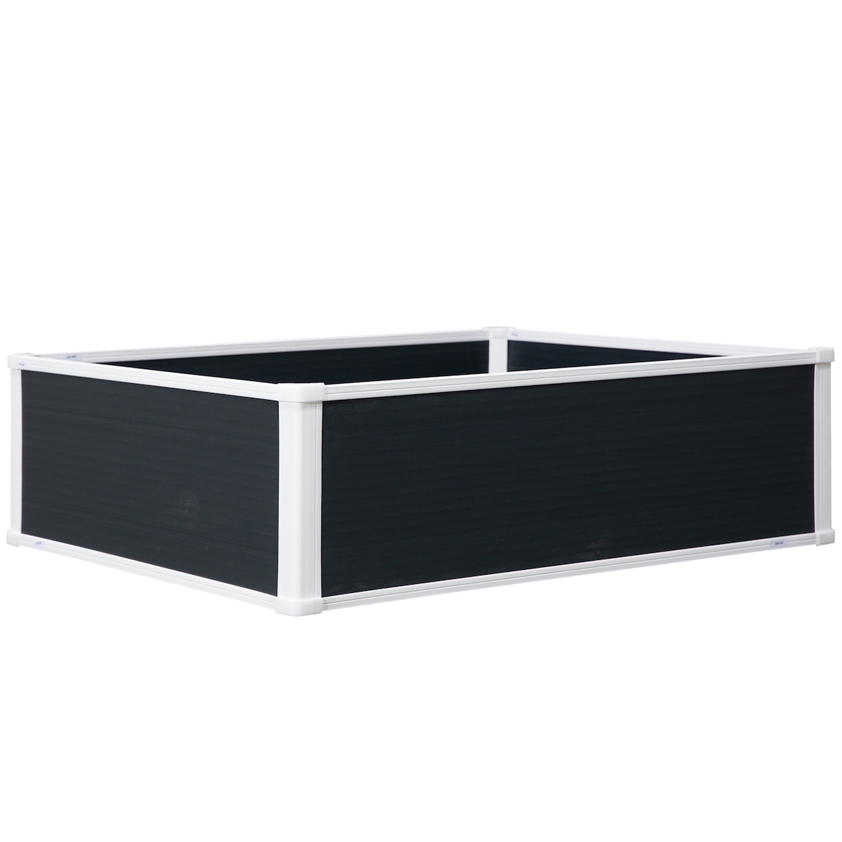 OKWISH Hochbeet Pflanzkasten 100x80x30 cm Grau aus Kunststoff mit Drainagefunktion, 221 L Volumen, robuste Konstruktion für Garten Terrasse Balkon Image