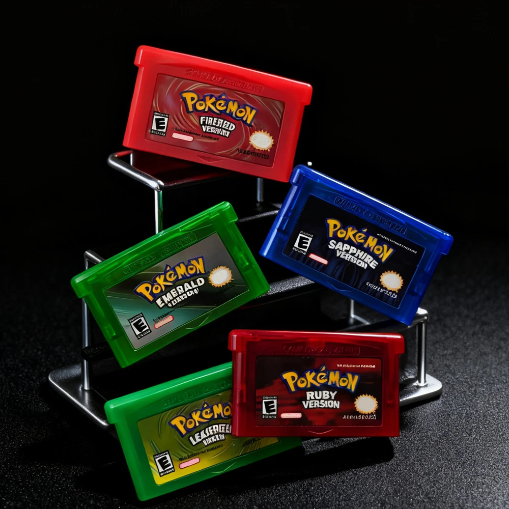Cartouche de jeu vidéo 32 bits pour console Pokemon-GBA, série de jeux EMERALD FIRERED LEAFGREEN RUBY SAPPHIPE