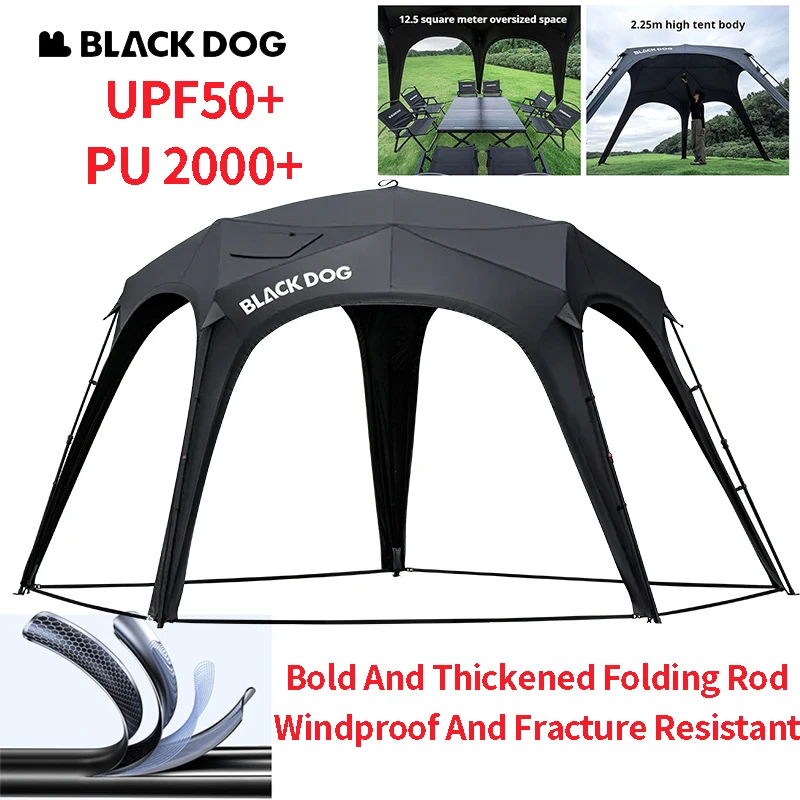 Naturehike Star Dome, fünfeckige, schnell zu öffnende Kuppel, kommt mit dem Schornsteinmund, 12,5 m2 Sonnenschutzbereich, 2,25 m hoher Zeltkörper mit Reißverschluss Image