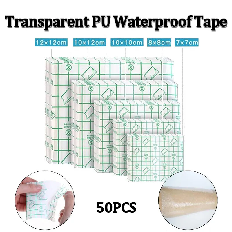 50 Stück medizinisches PU-wasserdichtes transparentes selbstklebendes Wundverband-Fixierungsband Image