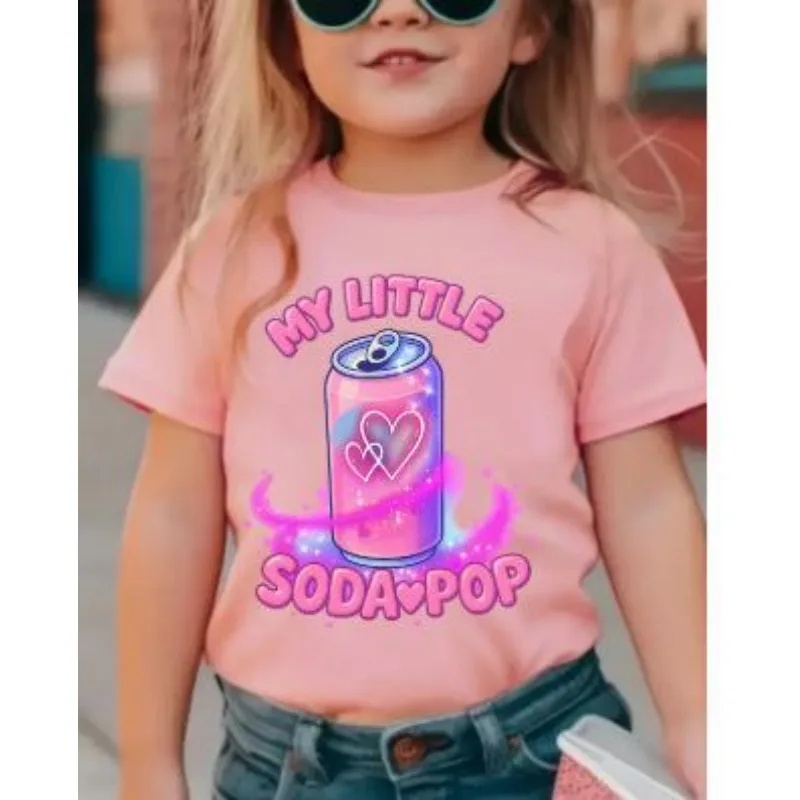 Coca-Cola-Flaschenmuster bedrucktes Kinder-T-Shirt, Sommer, neuer Stil, für Herren und Damen, reine Baumwolle, kurzärmelig, für Eltern und Kinder