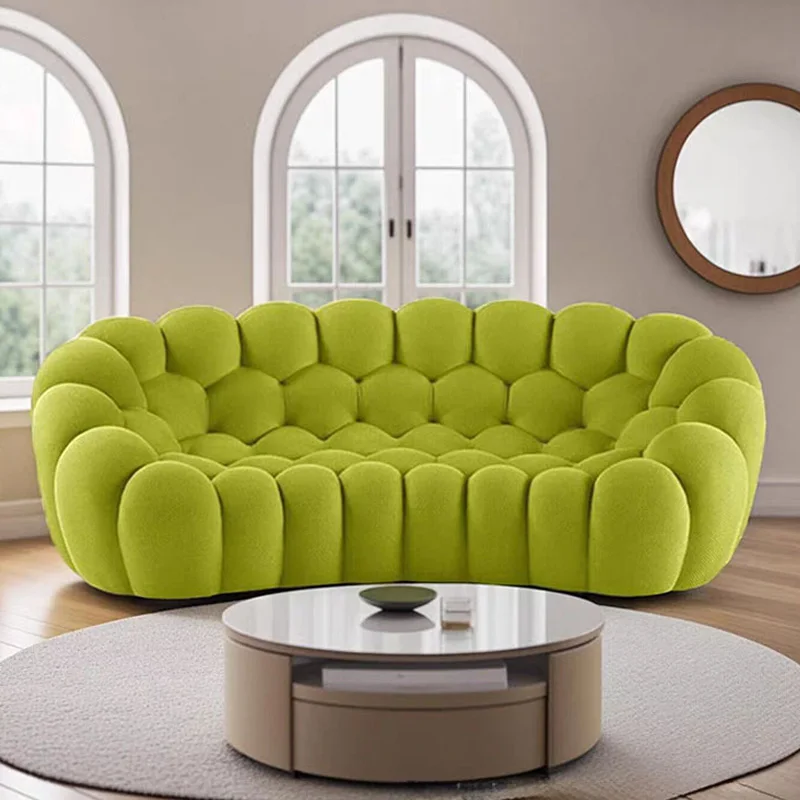 Stilvolles 2-Sitzer-Sofa mit grüner Wabe, kreative, moderne, tiefe Sitzcouch für Zuhause, Hotel, Dekoration, gemütliche, weiche Sitz-Loveseat-Möbel Image