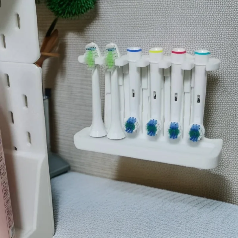 Aufbewahrung für elektrische Zahnbürstenköpfe, kompatibel mit Oral-B und Philips Sonic Zahnbürstenköpfen, bohrfreier Zahnbürstenhalter Image